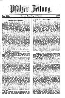 Pfälzer Zeitung Donnerstag 6. September 1860