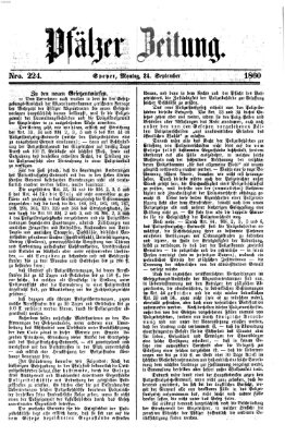 Pfälzer Zeitung Montag 24. September 1860