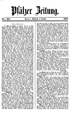 Pfälzer Zeitung Mittwoch 3. Oktober 1860