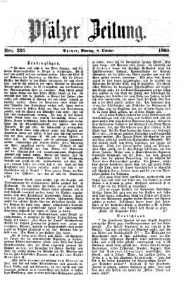 Pfälzer Zeitung Montag 8. Oktober 1860