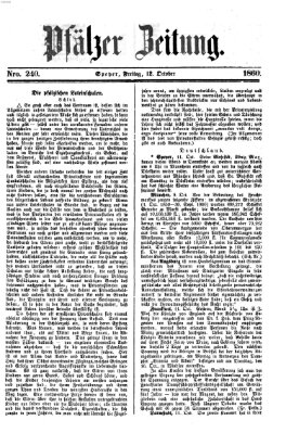 Pfälzer Zeitung Freitag 12. Oktober 1860