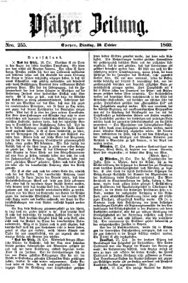 Pfälzer Zeitung Dienstag 30. Oktober 1860