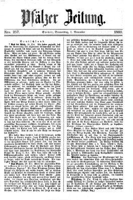 Pfälzer Zeitung Donnerstag 1. November 1860