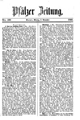 Pfälzer Zeitung Montag 5. November 1860