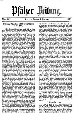 Pfälzer Zeitung Dienstag 6. November 1860