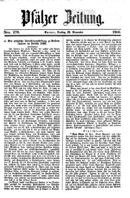 Pfälzer Zeitung Freitag 23. November 1860