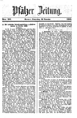 Pfälzer Zeitung Donnerstag 29. November 1860