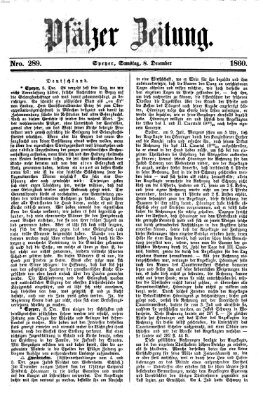 Pfälzer Zeitung Samstag 8. Dezember 1860