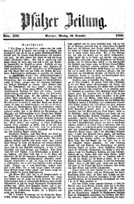 Pfälzer Zeitung Montag 10. Dezember 1860