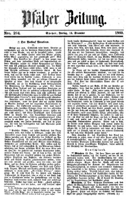 Pfälzer Zeitung Freitag 14. Dezember 1860