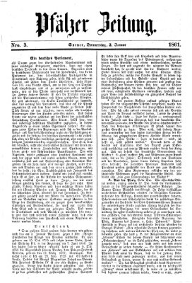 Pfälzer Zeitung Donnerstag 3. Januar 1861