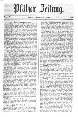 Pfälzer Zeitung Samstag 5. Januar 1861