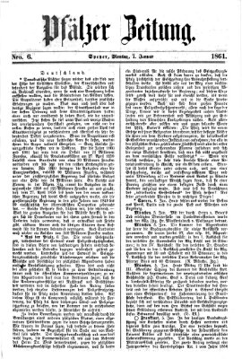 Pfälzer Zeitung Montag 7. Januar 1861