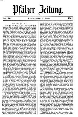 Pfälzer Zeitung Freitag 11. Januar 1861