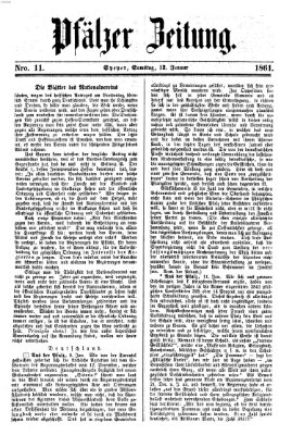 Pfälzer Zeitung Samstag 12. Januar 1861