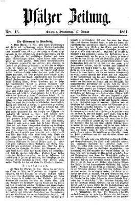 Pfälzer Zeitung Donnerstag 17. Januar 1861