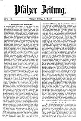 Pfälzer Zeitung Freitag 18. Januar 1861