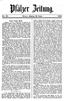 Pfälzer Zeitung Samstag 26. Januar 1861