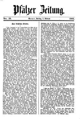 Pfälzer Zeitung Freitag 1. Februar 1861