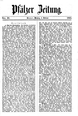 Pfälzer Zeitung Montag 4. Februar 1861