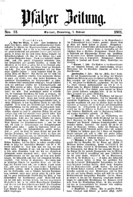 Pfälzer Zeitung Donnerstag 7. Februar 1861