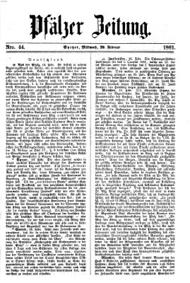 Pfälzer Zeitung Mittwoch 20. Februar 1861