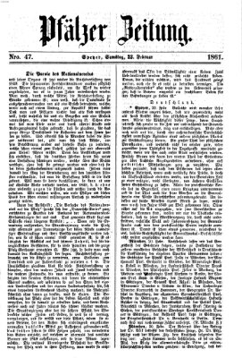 Pfälzer Zeitung Samstag 23. Februar 1861