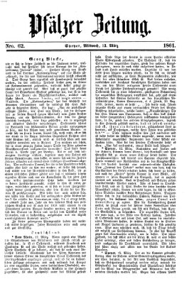 Pfälzer Zeitung Mittwoch 13. März 1861