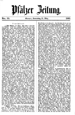Pfälzer Zeitung Donnerstag 21. März 1861