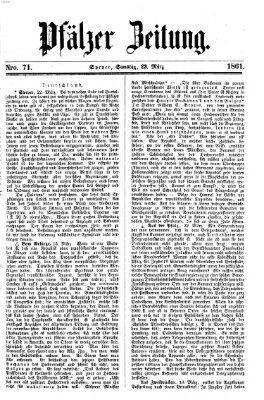 Pfälzer Zeitung Samstag 23. März 1861