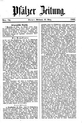 Pfälzer Zeitung Mittwoch 27. März 1861