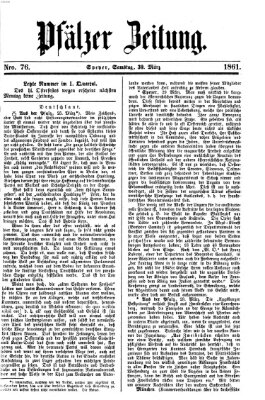 Pfälzer Zeitung Samstag 30. März 1861