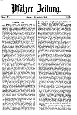 Pfälzer Zeitung Mittwoch 3. April 1861