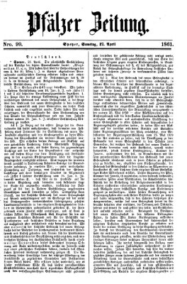 Pfälzer Zeitung Samstag 27. April 1861