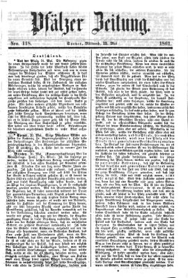 Pfälzer Zeitung Mittwoch 22. Mai 1861