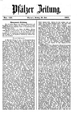 Pfälzer Zeitung Freitag 28. Juni 1861