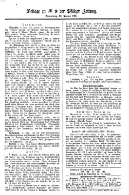 Pfälzer Zeitung Donnerstag 10. Januar 1861