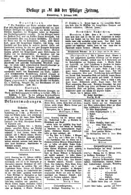 Pfälzer Zeitung Donnerstag 7. Februar 1861