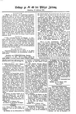 Pfälzer Zeitung Samstag 16. Februar 1861