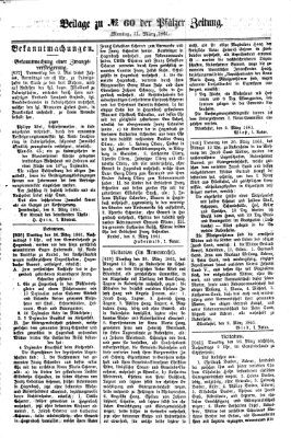 Pfälzer Zeitung Montag 11. März 1861