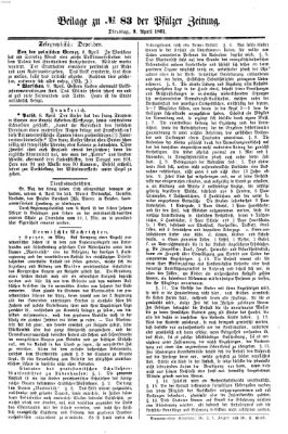 Pfälzer Zeitung Dienstag 9. April 1861