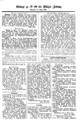 Pfälzer Zeitung Montag 15. April 1861