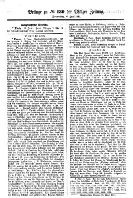 Pfälzer Zeitung Donnerstag 6. Juni 1861