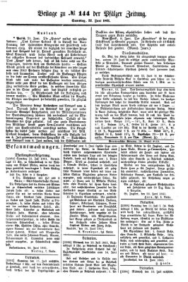 Pfälzer Zeitung Samstag 22. Juni 1861