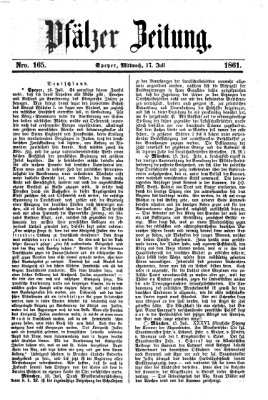 Pfälzer Zeitung Mittwoch 17. Juli 1861