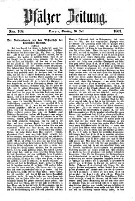 Pfälzer Zeitung Samstag 20. Juli 1861