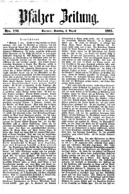 Pfälzer Zeitung Samstag 3. August 1861