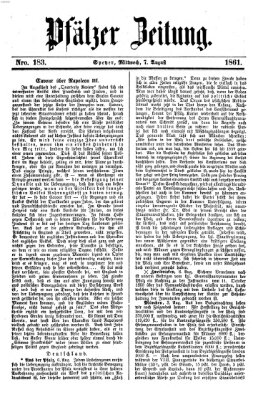 Pfälzer Zeitung Mittwoch 7. August 1861