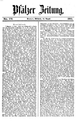 Pfälzer Zeitung Mittwoch 14. August 1861