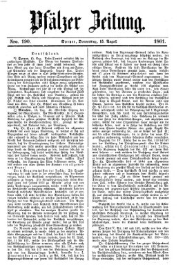 Pfälzer Zeitung Donnerstag 15. August 1861